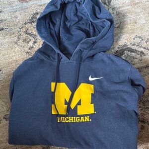 Nike Blue and Yellow Hoodie Michigan